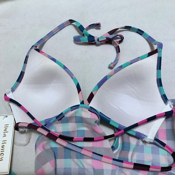 Hula Honey NWT Gingham Halter Tankini Women XS - Picture 8 of 10